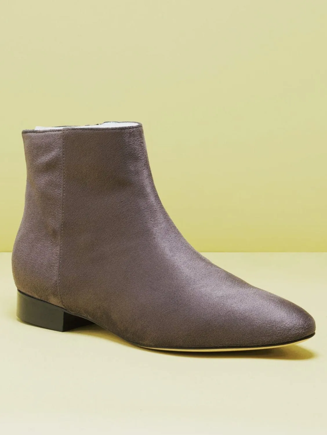 Chiara Vegane Wildleder Flache Knöchelstiefel | Grau