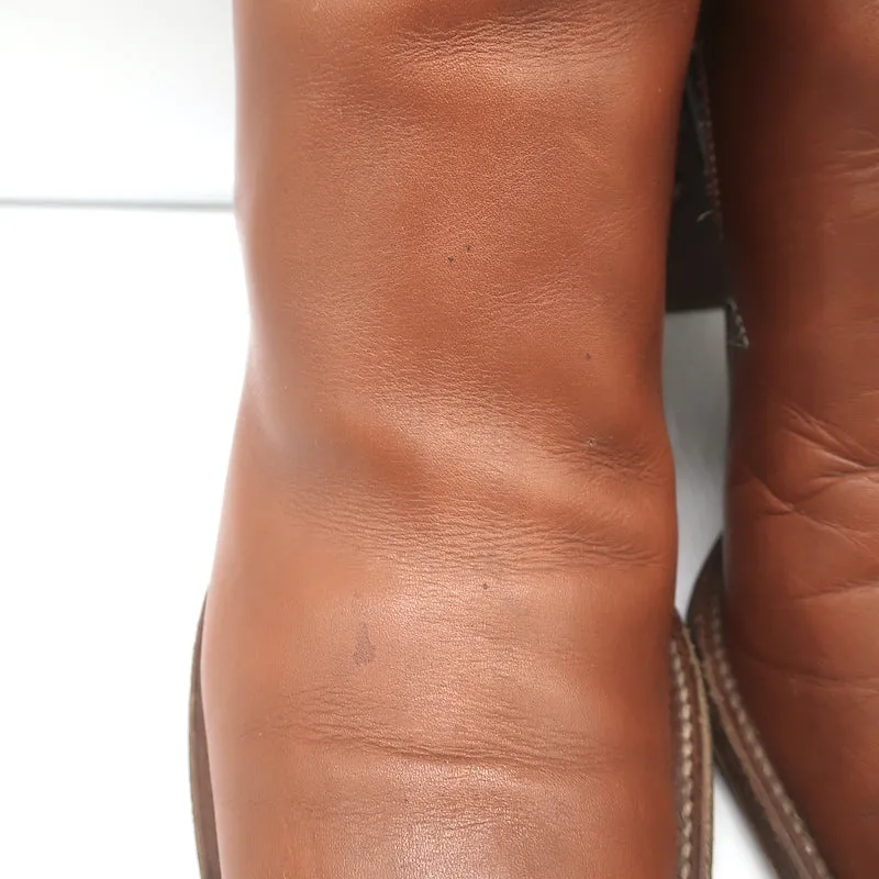 Chloe Stiefeletten mit Knöchelriemen Braun Leder Größe 41