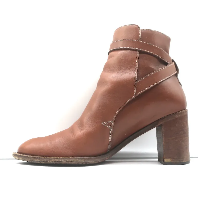 Chloe Stiefeletten mit Knöchelriemen Braun Leder Größe 41
