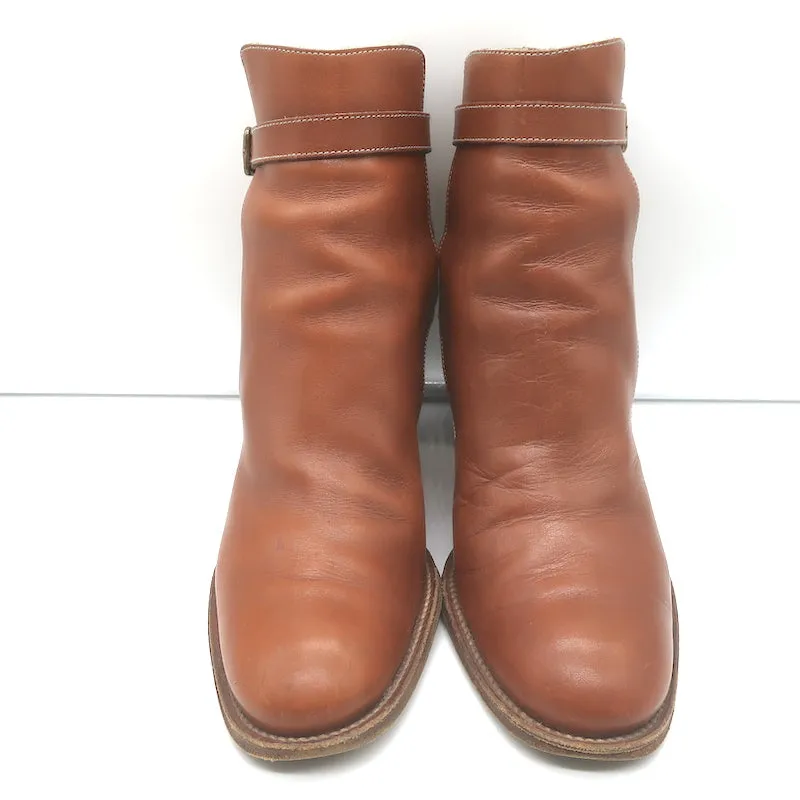 Chloe Stiefeletten mit Knöchelriemen Braun Leder Größe 41