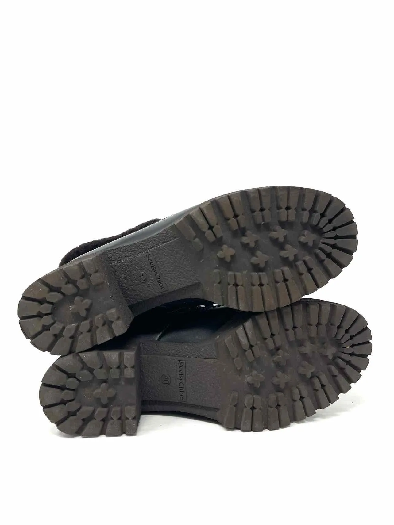 Chloe Größe 10 Schwarze Schnür-Suede-Schuhe Stiefel AS IS