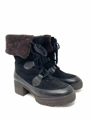 Chloe Größe 10 Schwarze Schnür-Suede-Schuhe Stiefel AS IS