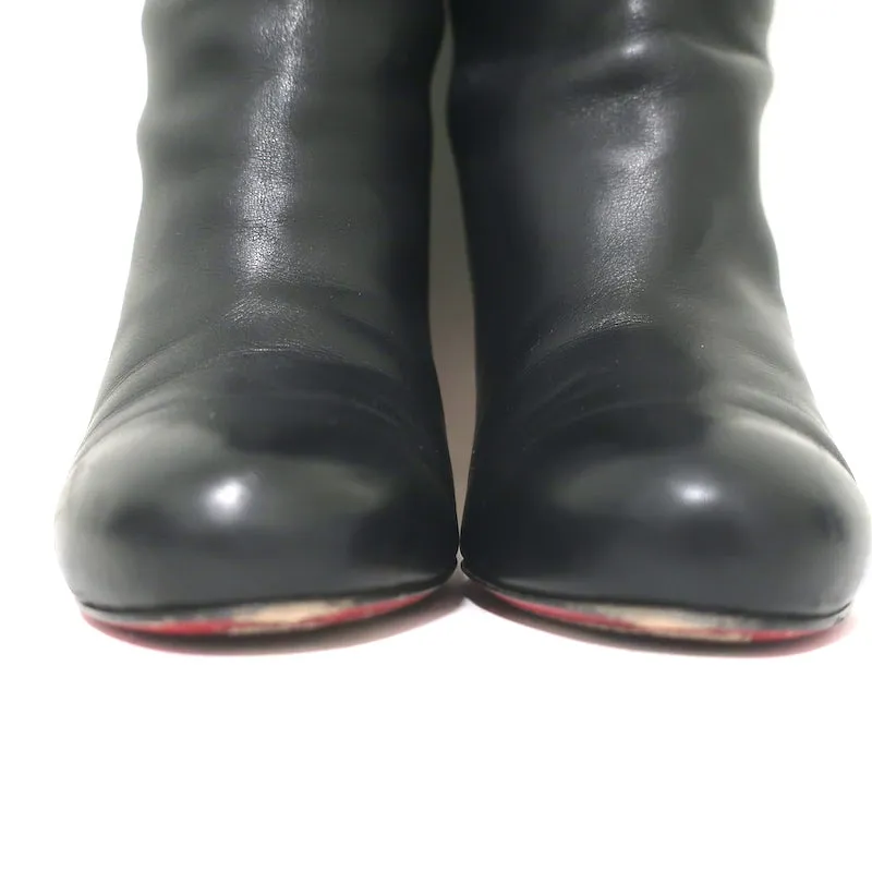 Christian Louboutin Majung Fransen-Stiefel Schwarz Leder Größe 35.5