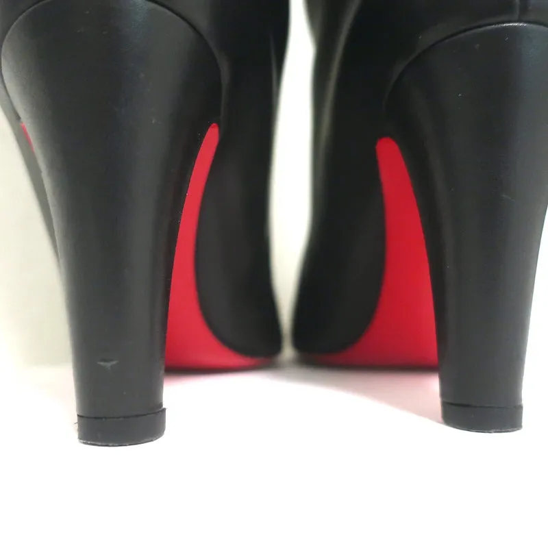 Christian Louboutin Majung Fransen-Stiefel Schwarz Leder Größe 35.5
