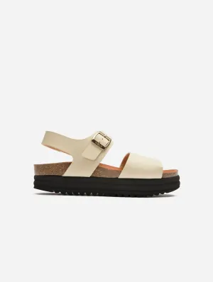 Clove Damen Vegane Plateausandalen | Creme