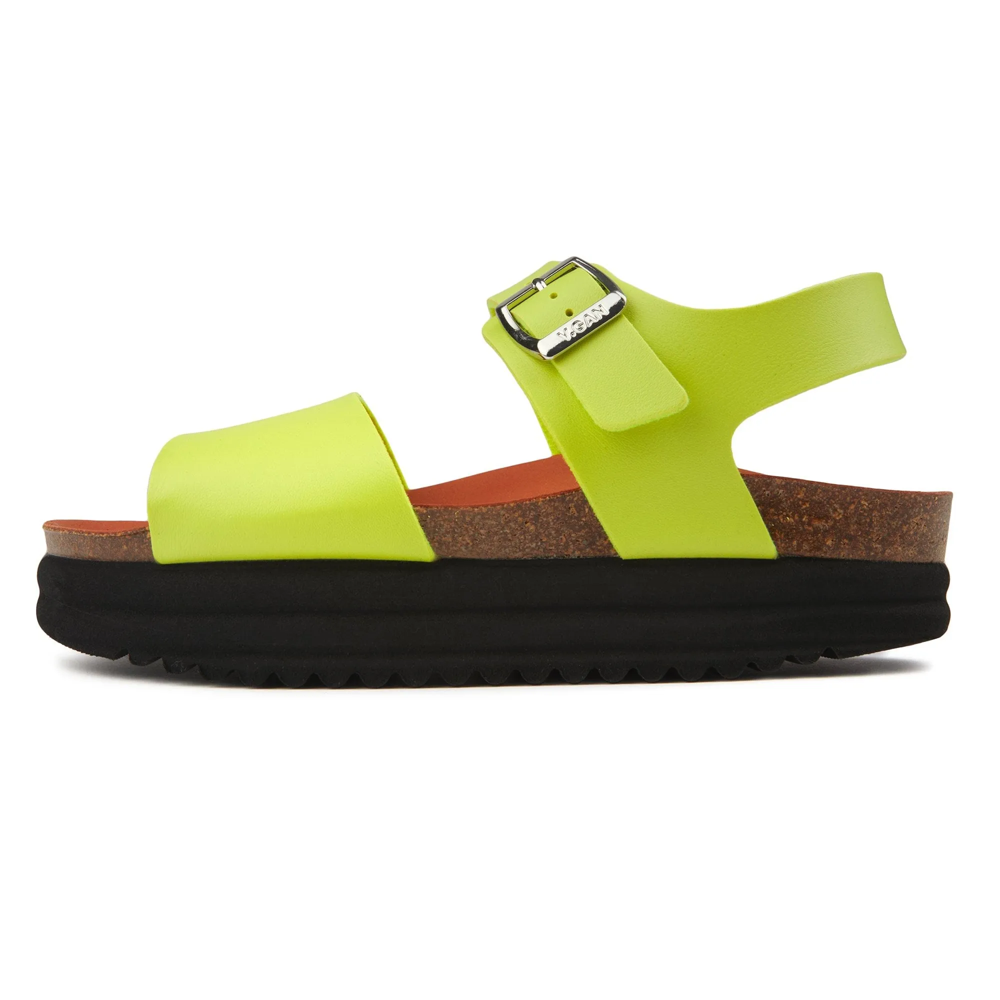 Clove Damen Vegane Flatform-Sandalen | Limette