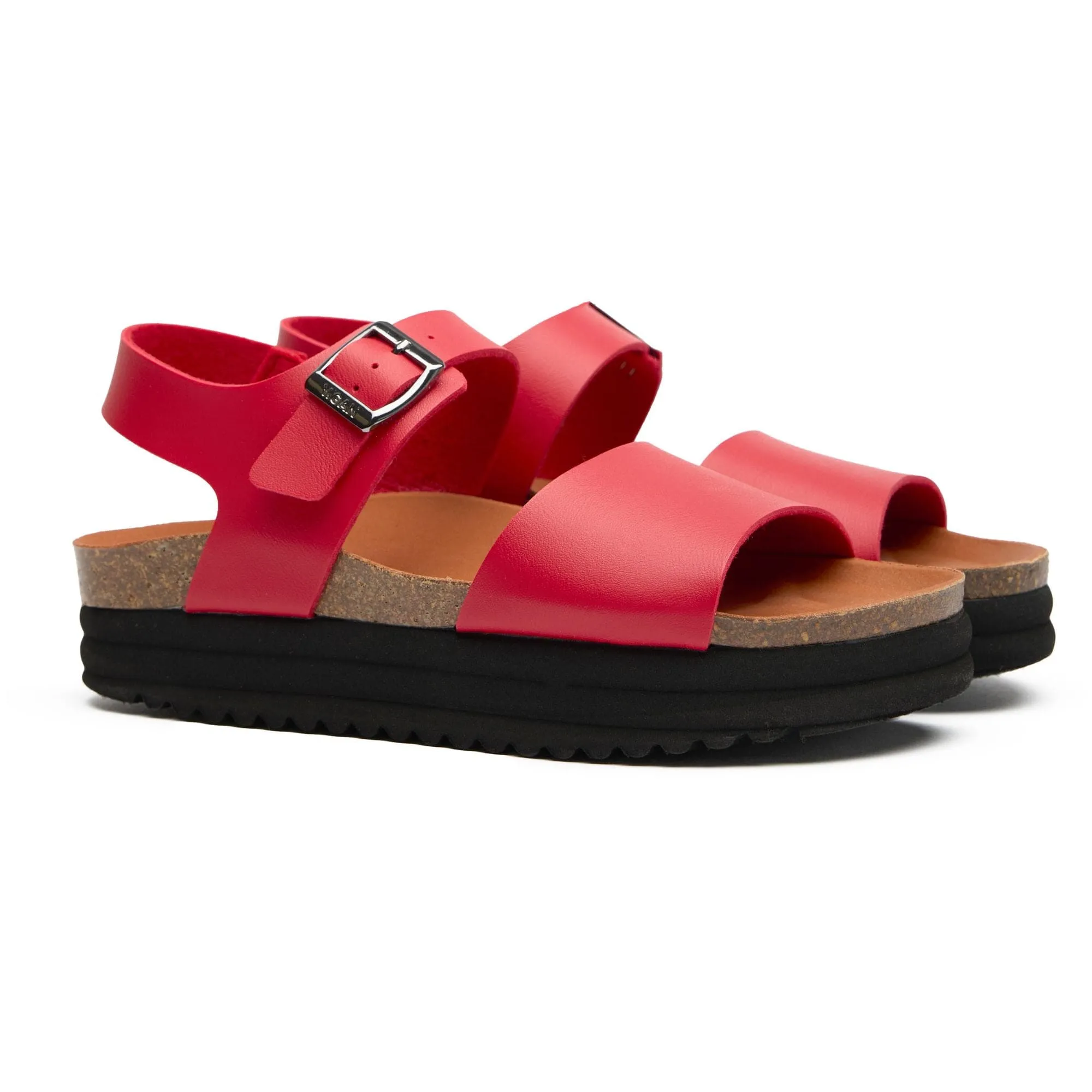 Clove Damen Vegane Plateausandalen | Rot
