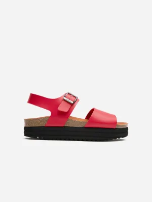 Clove Damen Vegane Plateausandalen | Rot