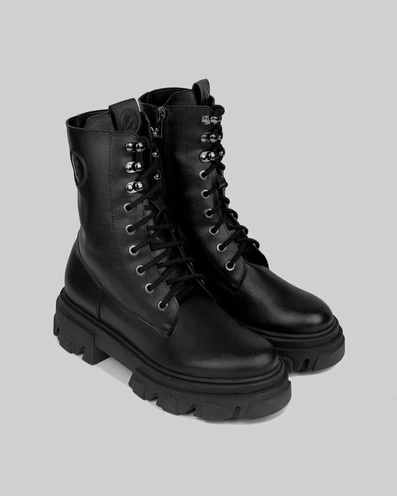 Kampfstiefel für Damen aus veganem Leder | Schwarz