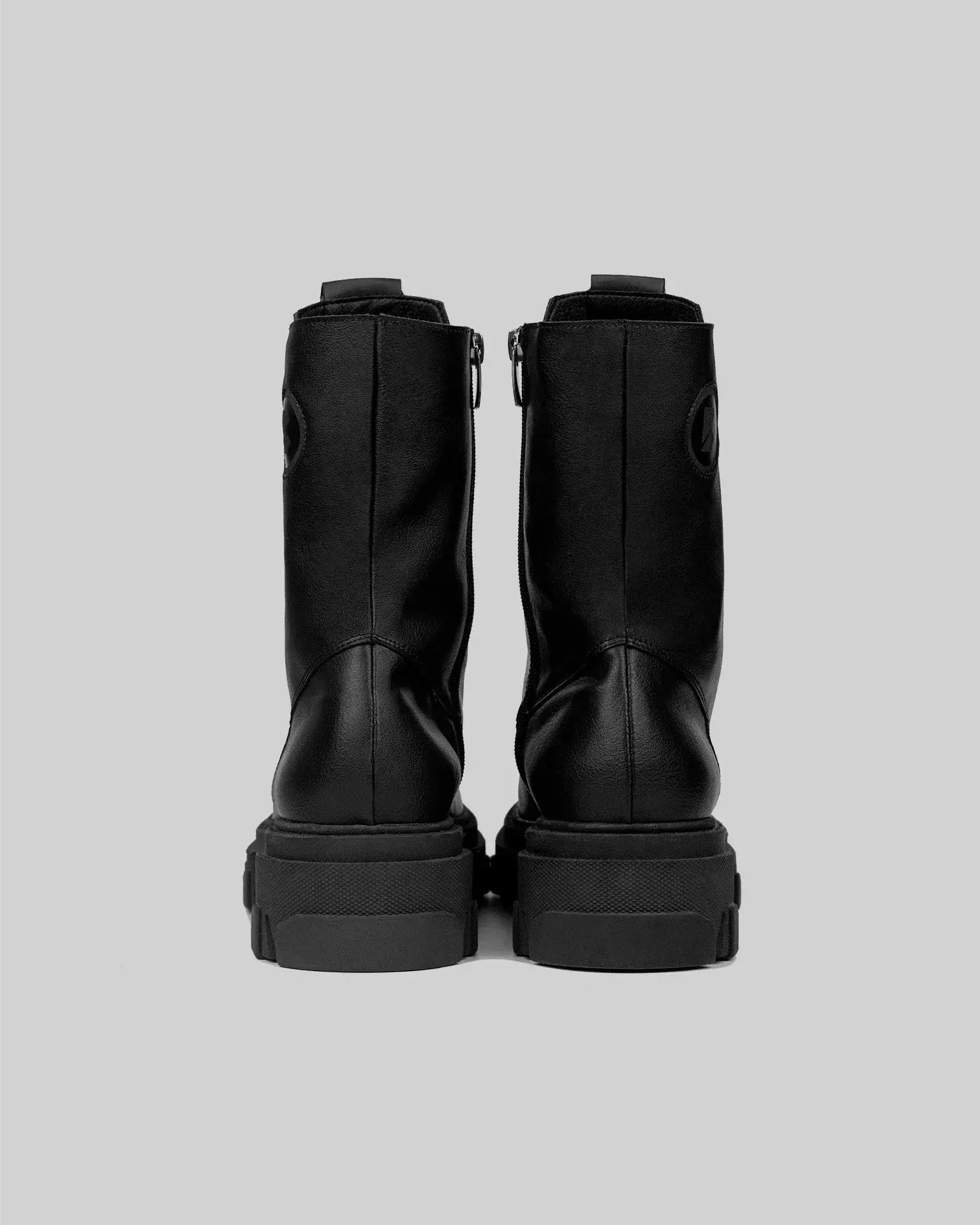 Kampfstiefel für Damen aus veganem Leder | Schwarz