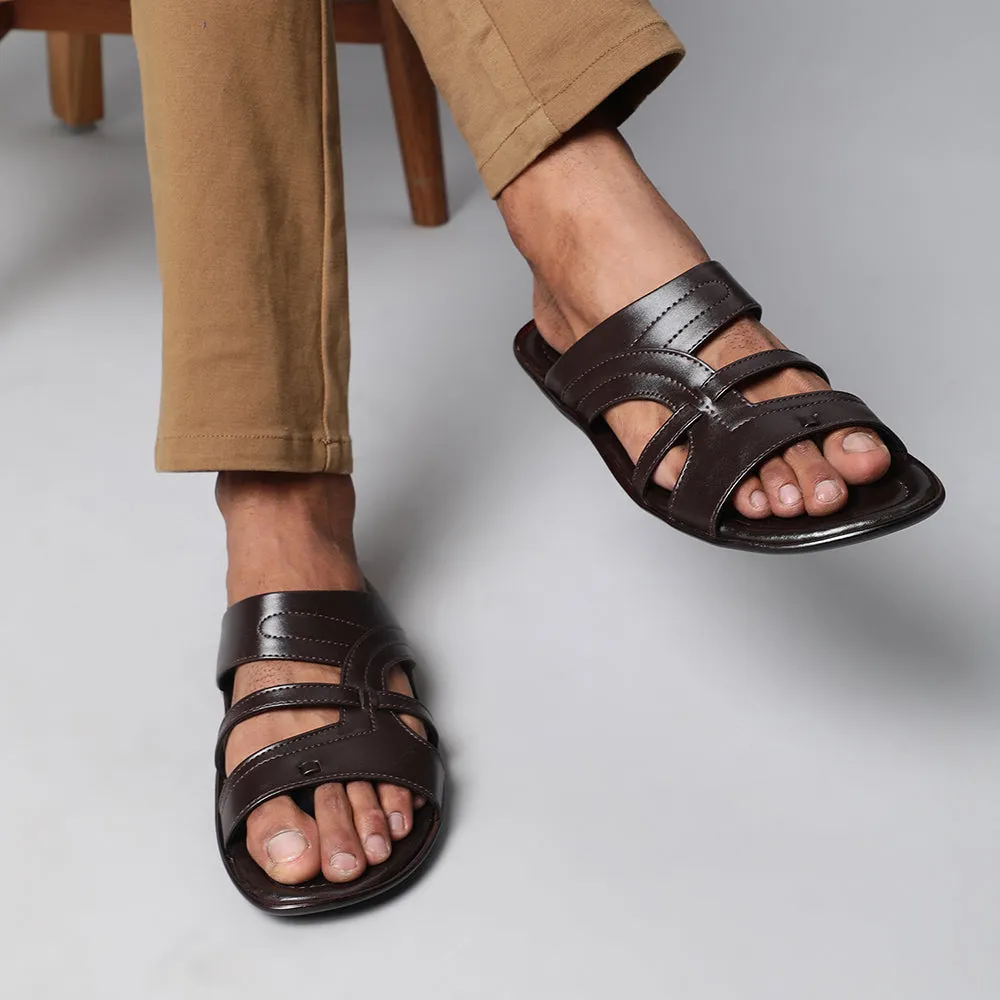 Bequeme braune Hausschuhe für Herren COOL99-1 von Liberty