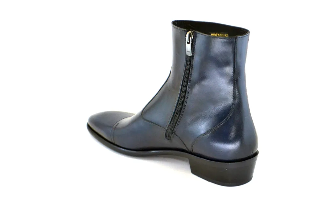 Corrente 1547 Glattleder Slip-On Stiefel - Marineblau