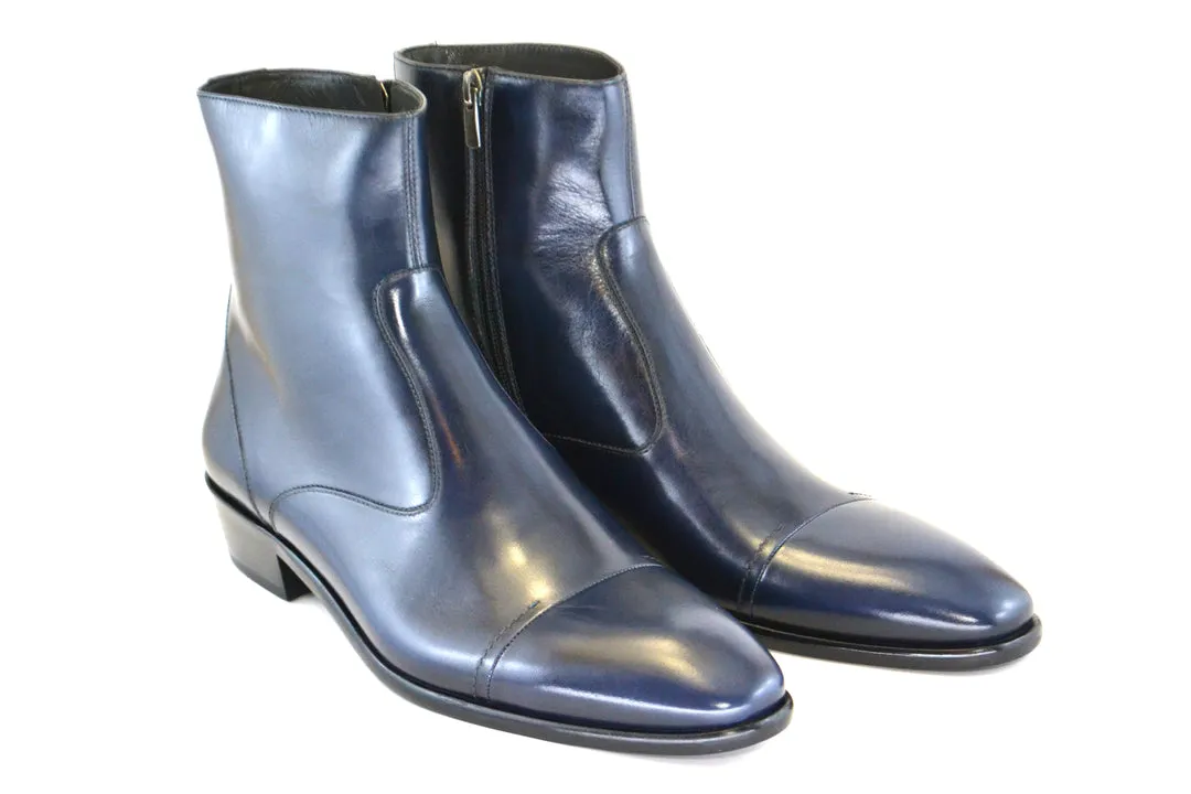 Corrente 1547 Glattleder Slip-On Stiefel - Marineblau