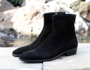 Corrente 1547 Wildleder Slip-On Stiefel - Schwarz