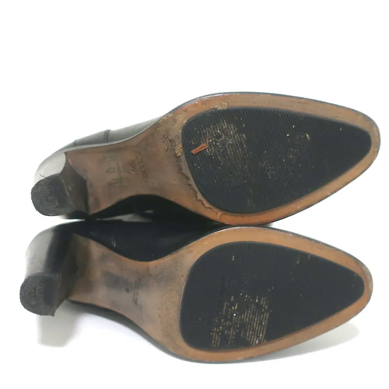 Costume National Stiefeletten mit Umschlagkante Schwarz Leder Größe 39