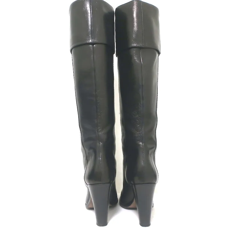 Costume National Stiefeletten mit Umschlagkante Schwarz Leder Größe 39