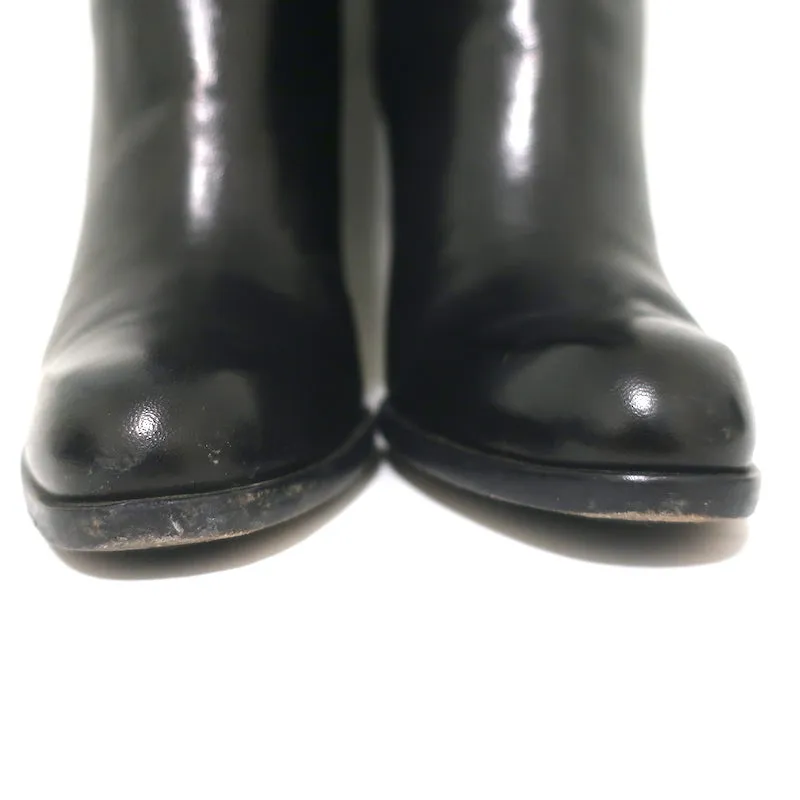 Costume National Stiefeletten mit Umschlagkante Schwarz Leder Größe 39