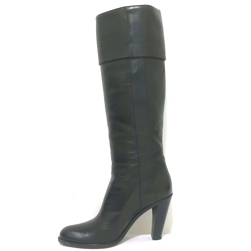 Costume National Stiefeletten mit Umschlagkante Schwarz Leder Größe 39