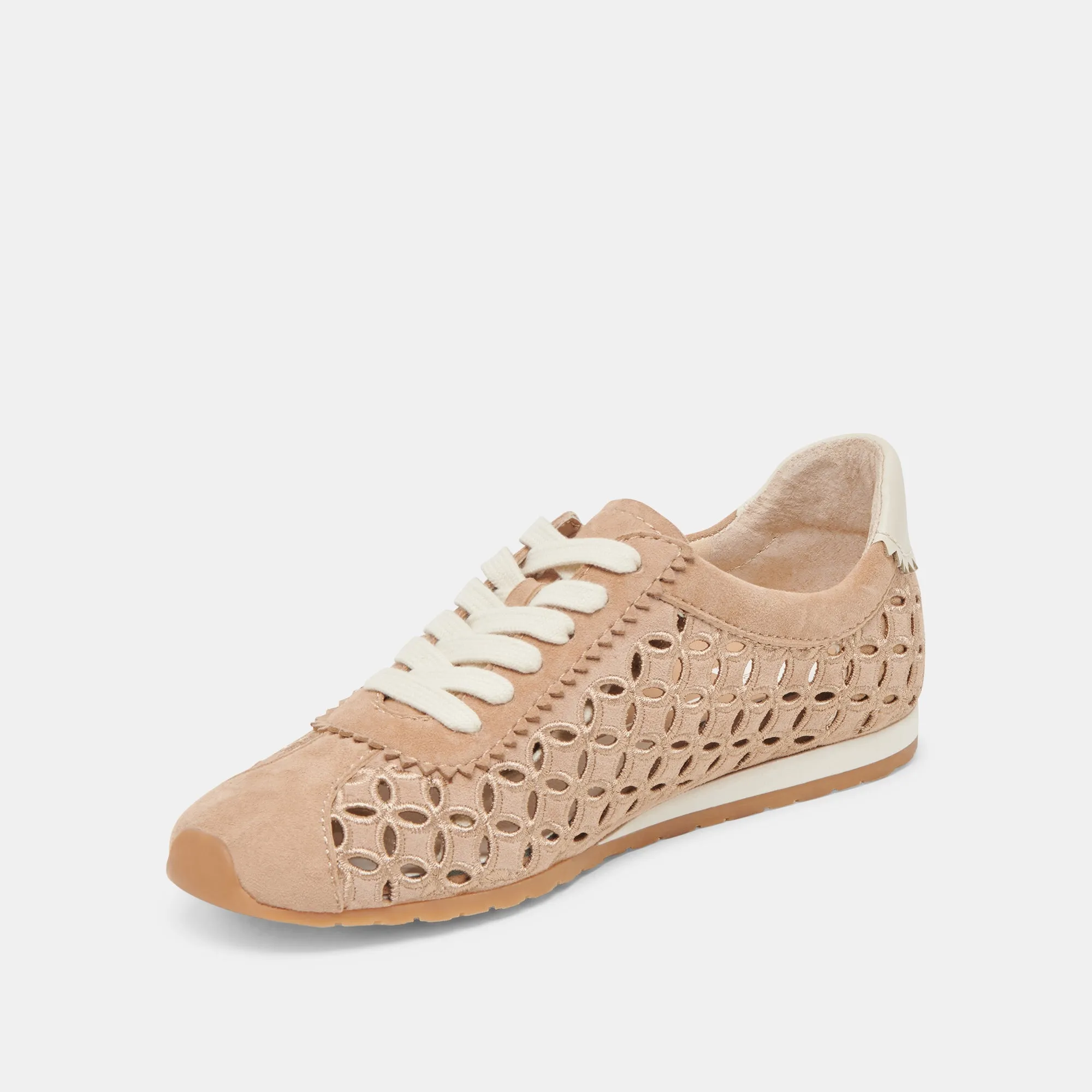 DANIE EYELET PERFEKTE SNEAKERS KAMEL WILDLEDER
