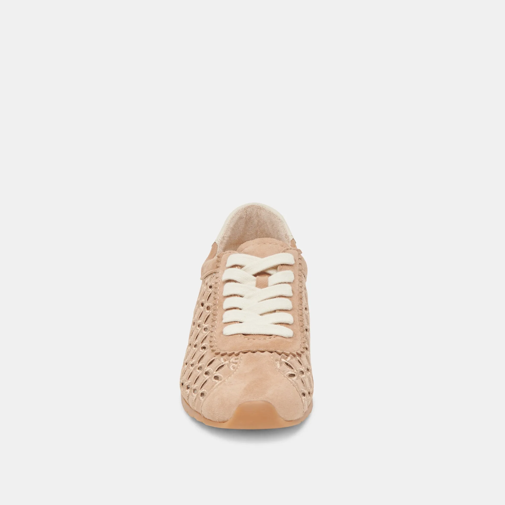 DANIE EYELET PERFEKTE SNEAKERS KAMEL WILDLEDER