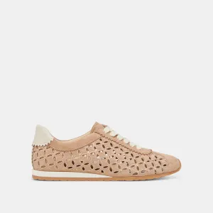 DANIE EYELET PERFEKTE SNEAKERS KAMEL WILDLEDER