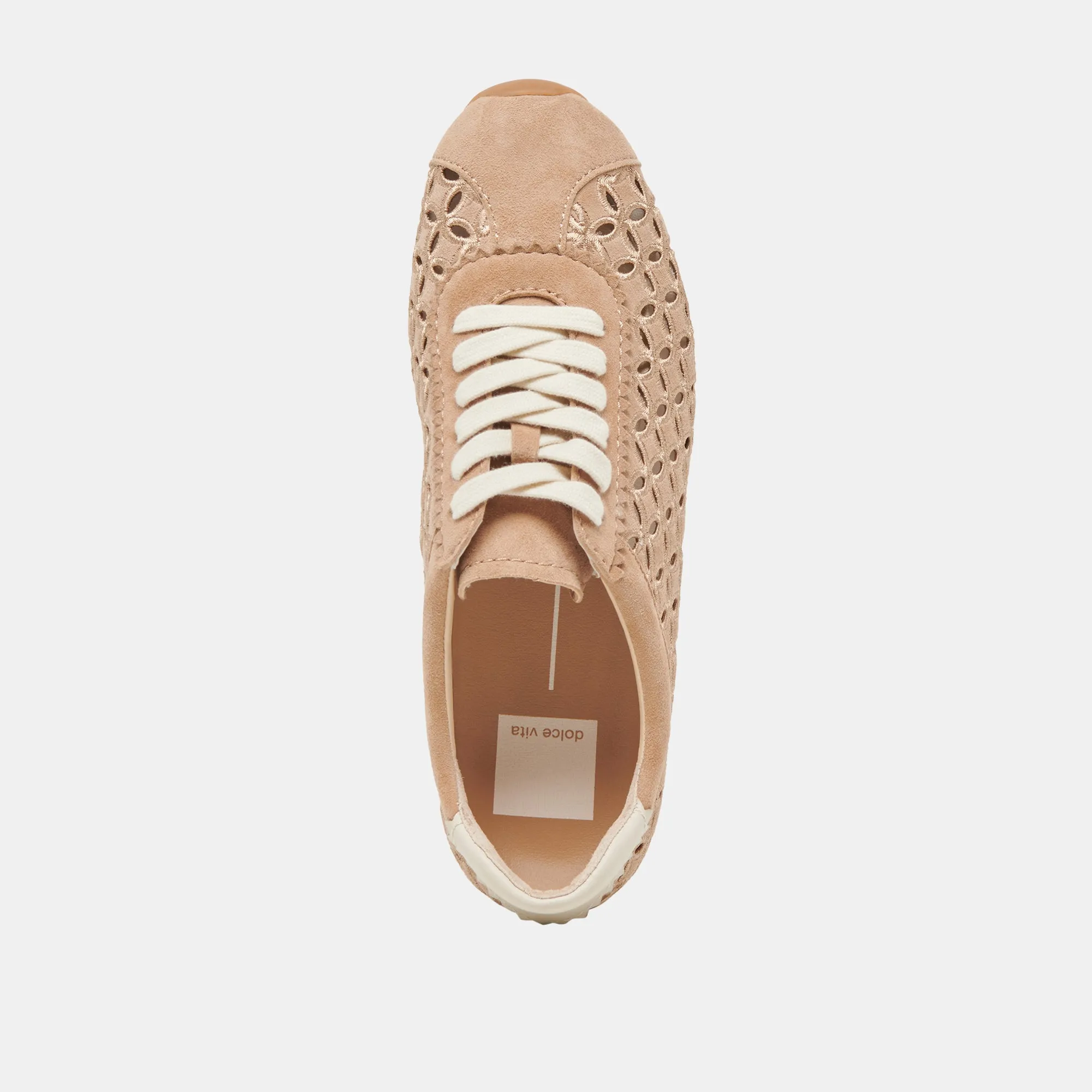 DANIE EYELET PERFEKTE SNEAKERS KAMEL WILDLEDER