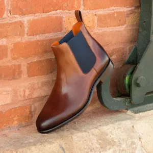 Dapperfam Schuhe DapperFam Monza in Mittelbraun Herren Italienische Leder Chelsea Stiefel