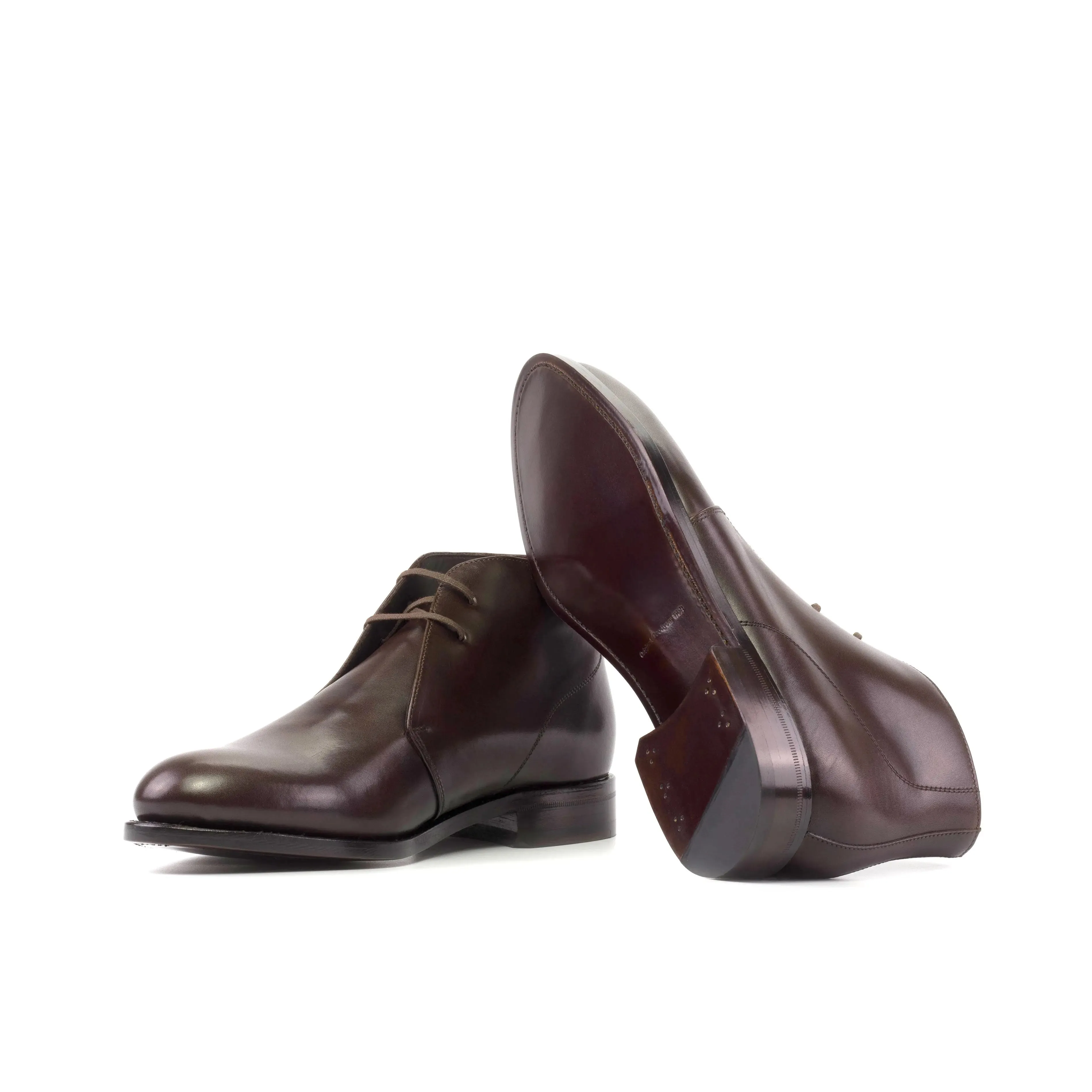 Dapperfam Schuhe DapperFam Vivace in Dunkelbraun Herren Italienisches Leder Chukka