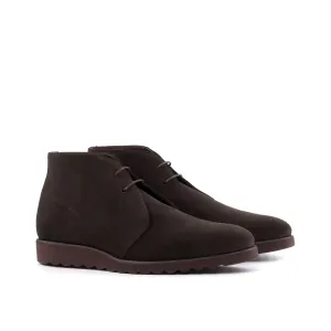 Dapperfam Schuhe DapperFam Vivace in Dunkelbraun Herren Luxus Wildleder Chukka