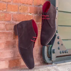 Dapperfam Schuhe DapperFam Vivace in Dunkelbraun Herren Luxus Wildleder Chukka