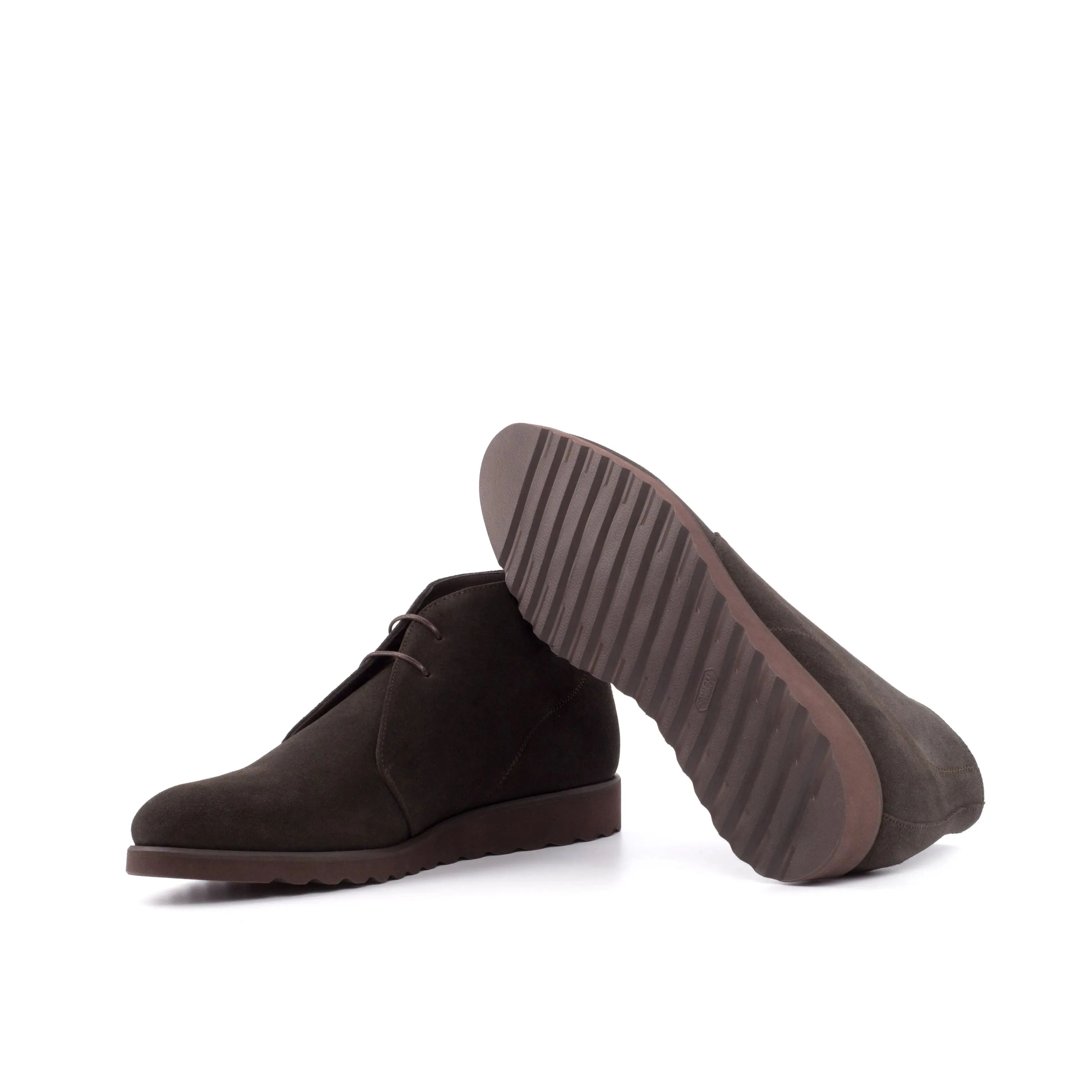 Dapperfam Schuhe DapperFam Vivace in Dunkelbraun Herren Luxus Wildleder Chukka
