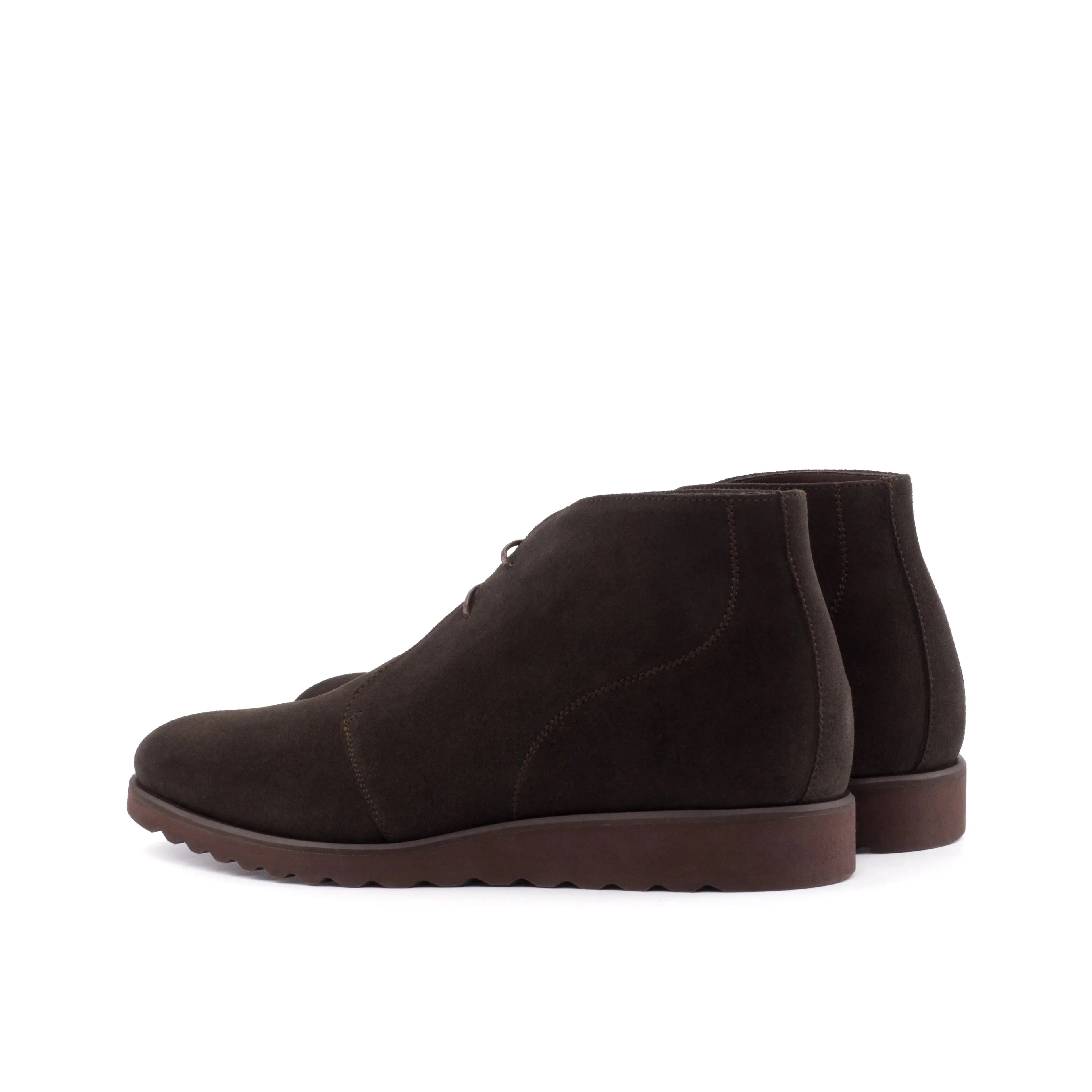 Dapperfam Schuhe DapperFam Vivace in Dunkelbraun Herren Luxus Wildleder Chukka