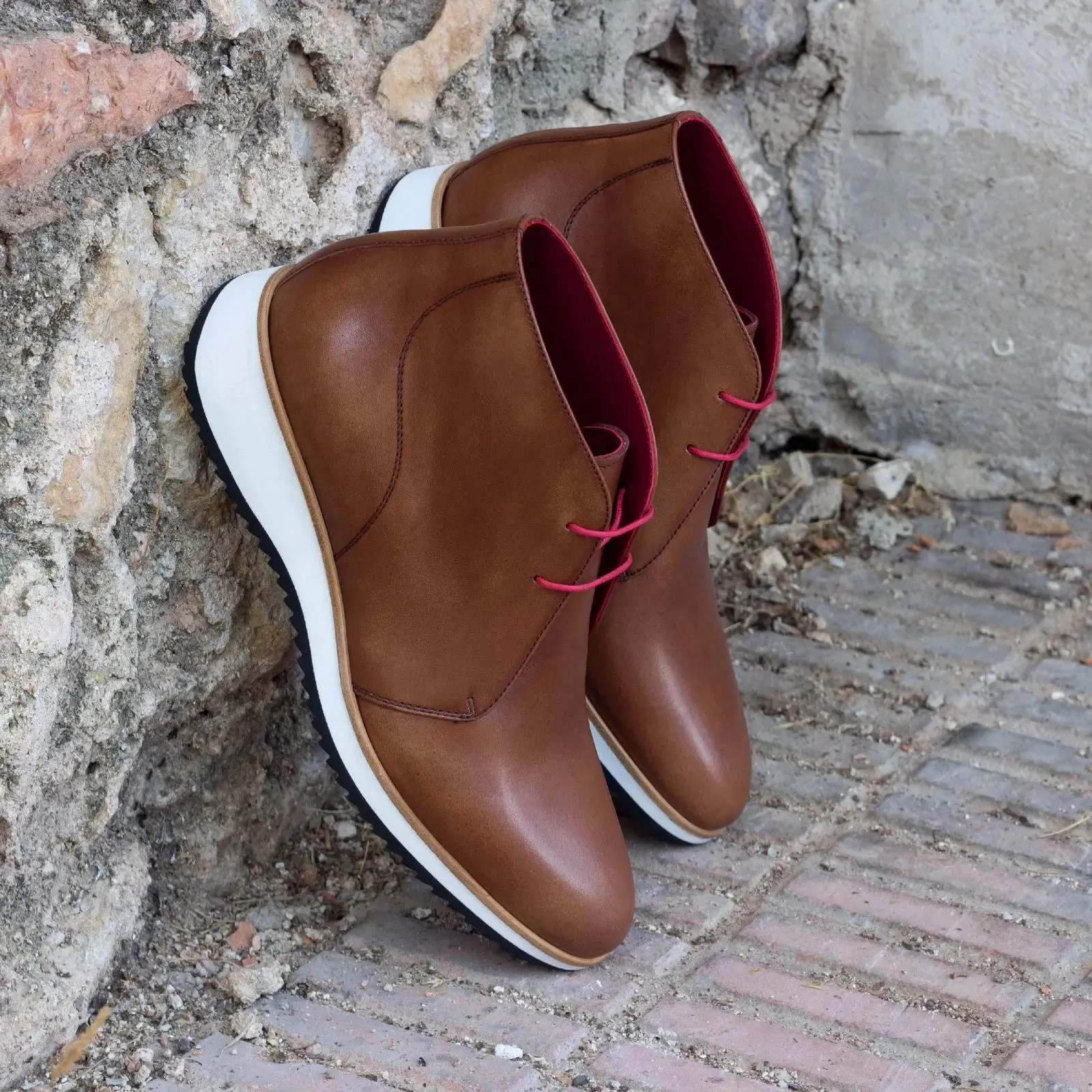 Dapperfam Schuhe DapperFam Vivace in Mittelbraun Herren Italienische Leder Chukka