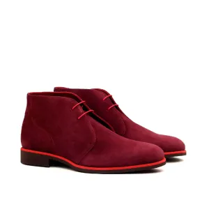 Dapperfam Schuhe DapperFam Vivace in Wein Herren Italienische Wildleder Chukka