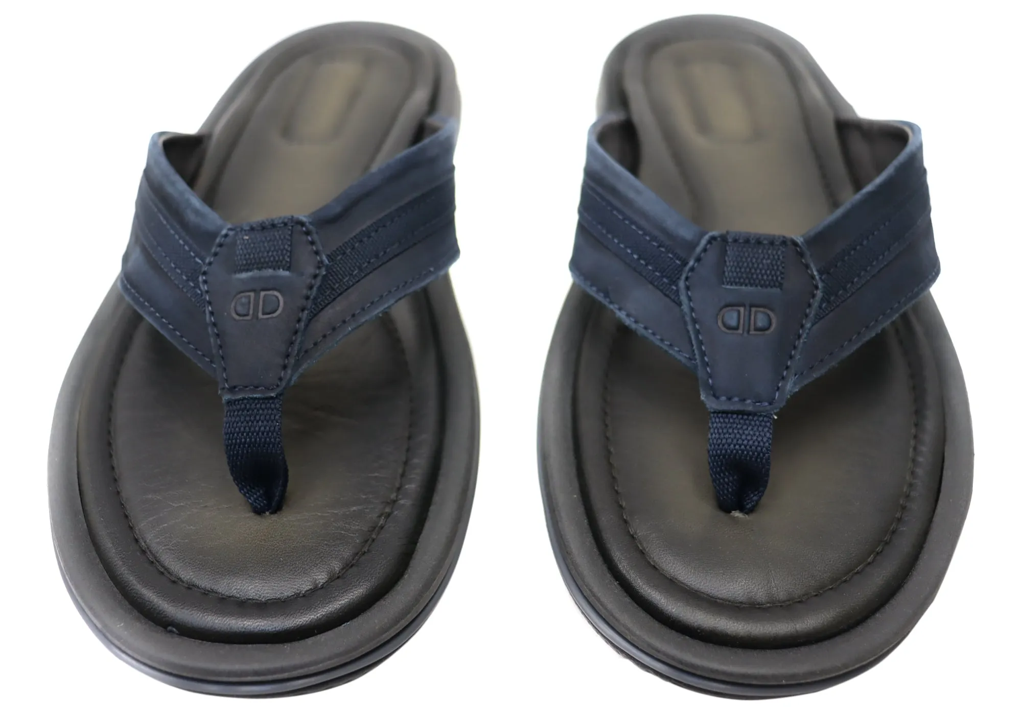 Democrata Jamie Mens Brasilianisches Leder Bequeme Zehenstegsandalen Democrata Schuhe