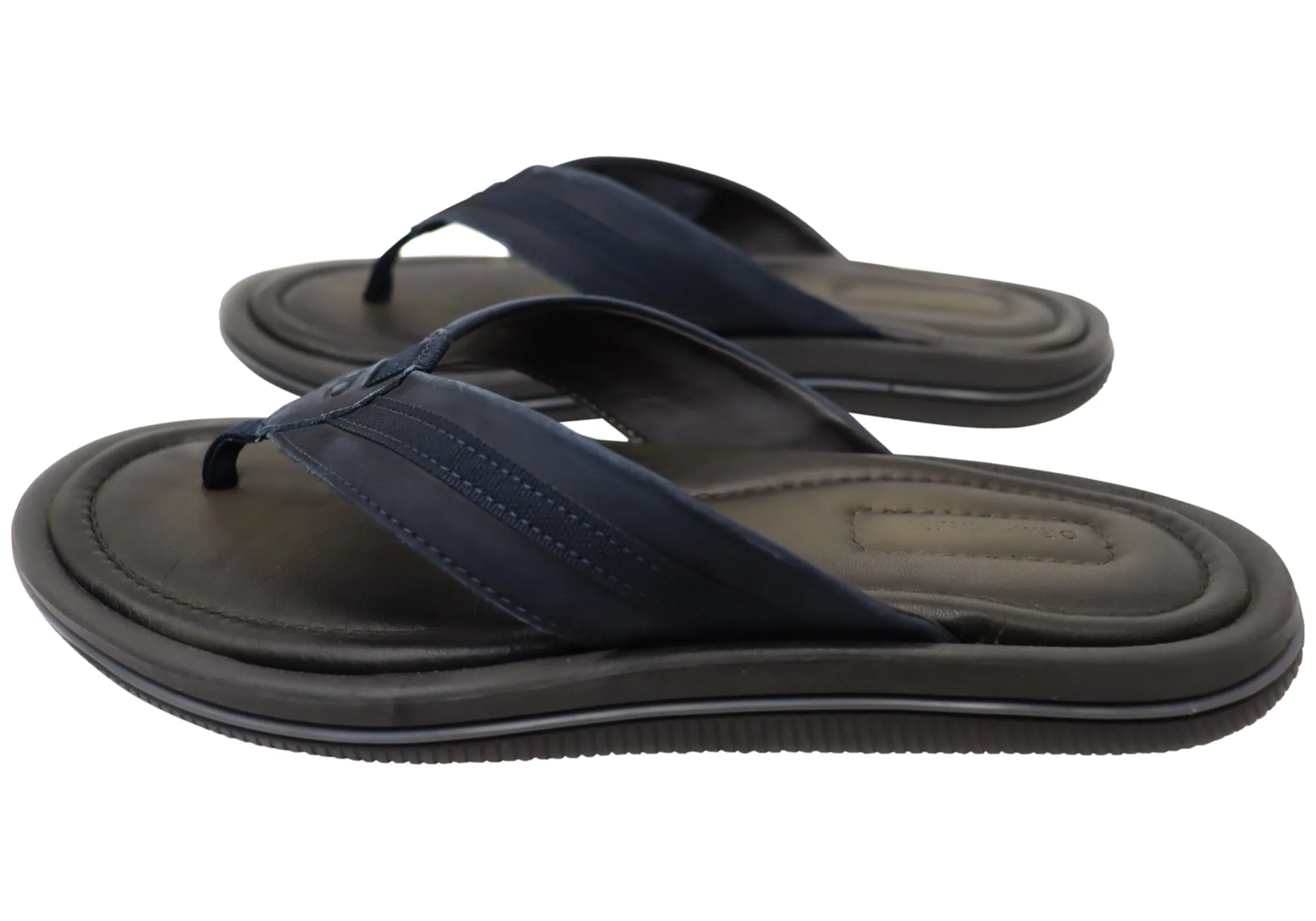 Democrata Jamie Mens Brasilianisches Leder Bequeme Zehenstegsandalen Democrata Schuhe