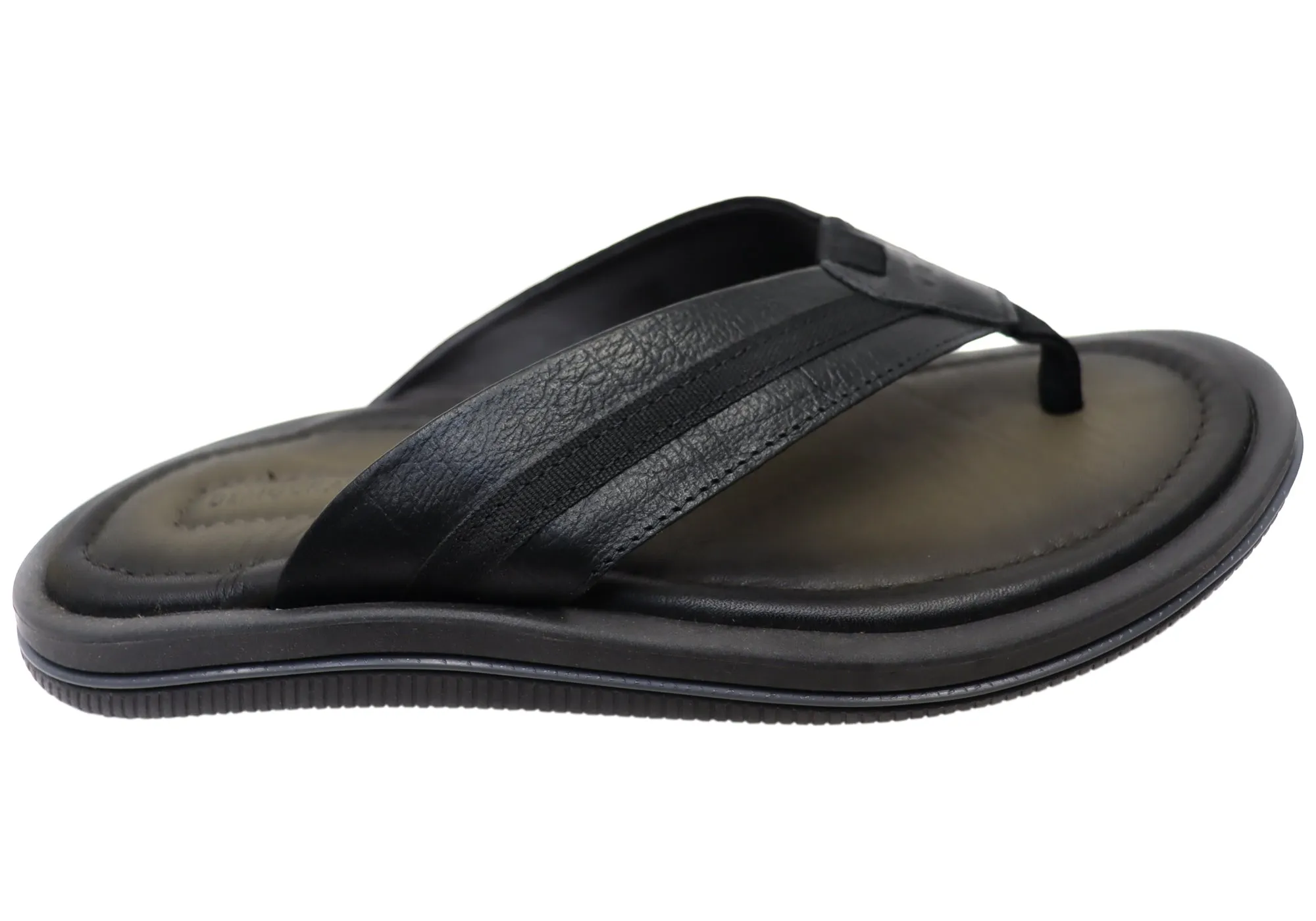 Democrata Jamie Mens Brasilianisches Leder Bequeme Zehenstegsandalen Democrata Schuhe