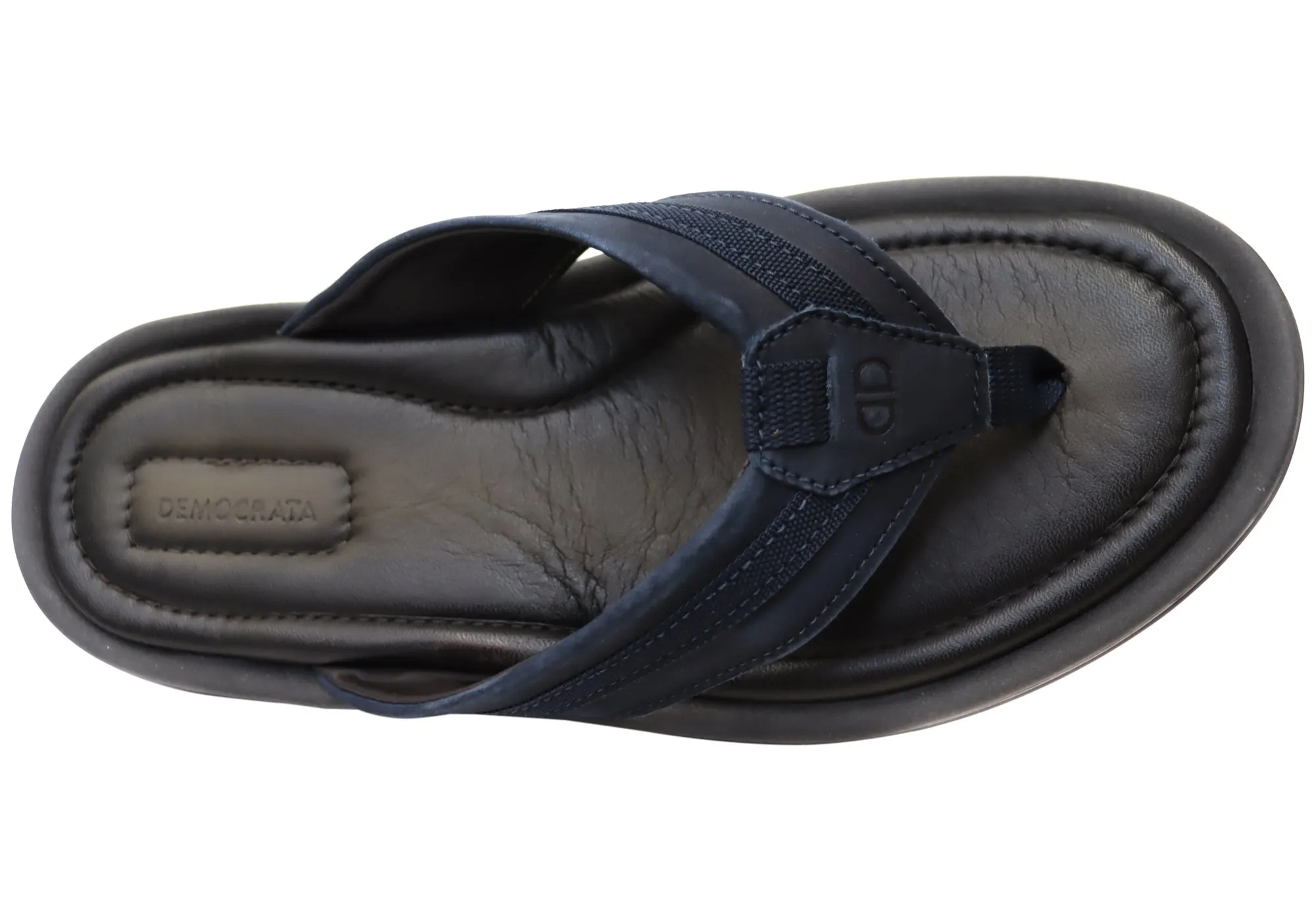 Democrata Jamie Mens Brasilianisches Leder Bequeme Zehenstegsandalen Democrata Schuhe