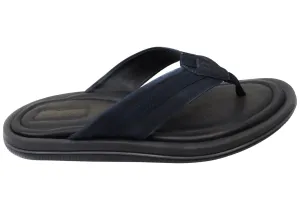 Democrata Jamie Mens Brasilianisches Leder Bequeme Zehenstegsandalen Democrata Schuhe