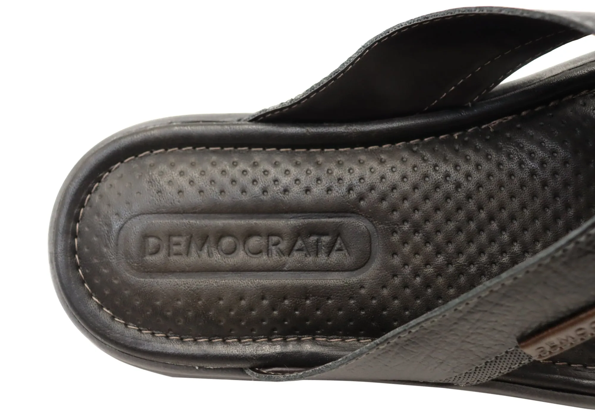 Democrata Mitch Mens Brasilianisches Leder Bequeme Badelatschen Sandalen Democrata Schuhe