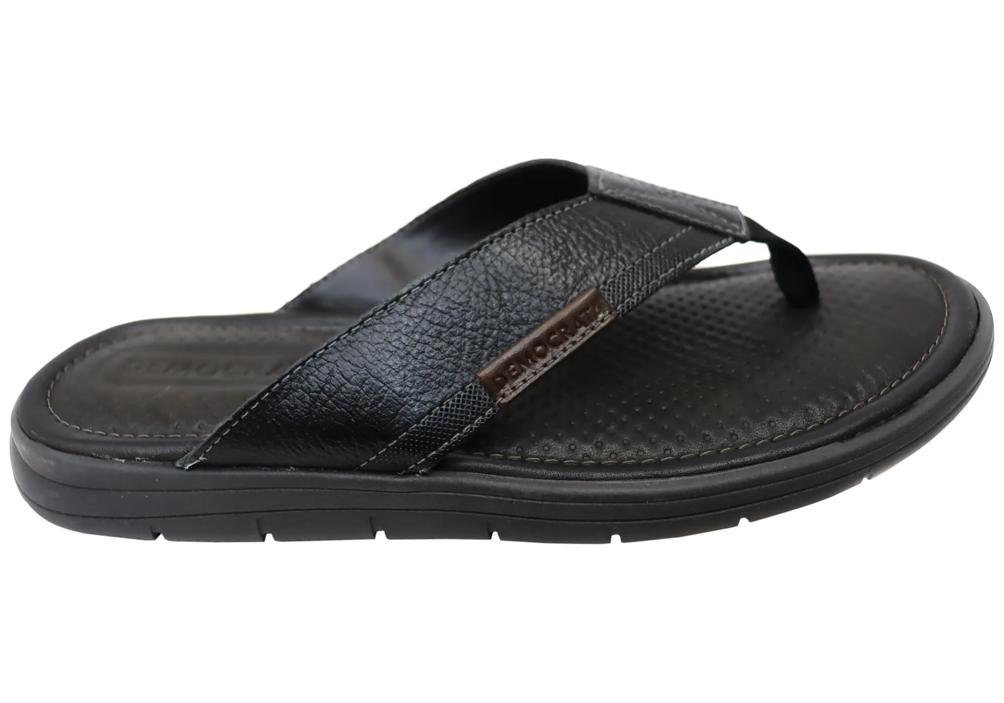 Democrata Mitch Mens Brasilianisches Leder Bequeme Badelatschen Sandalen Democrata Schuhe