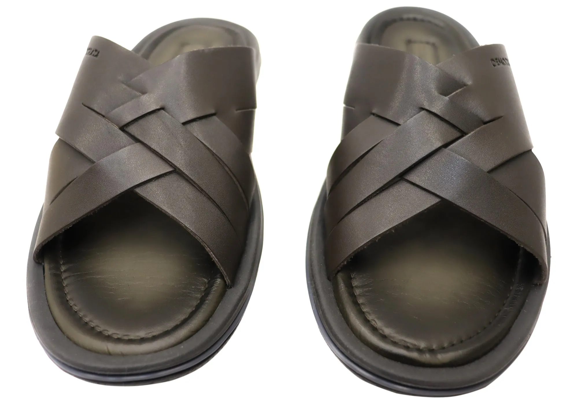 Democrata Pauly Herren Leder Bequeme Slide Sandalen Hergestellt in Brasilien Democrata Schuhe