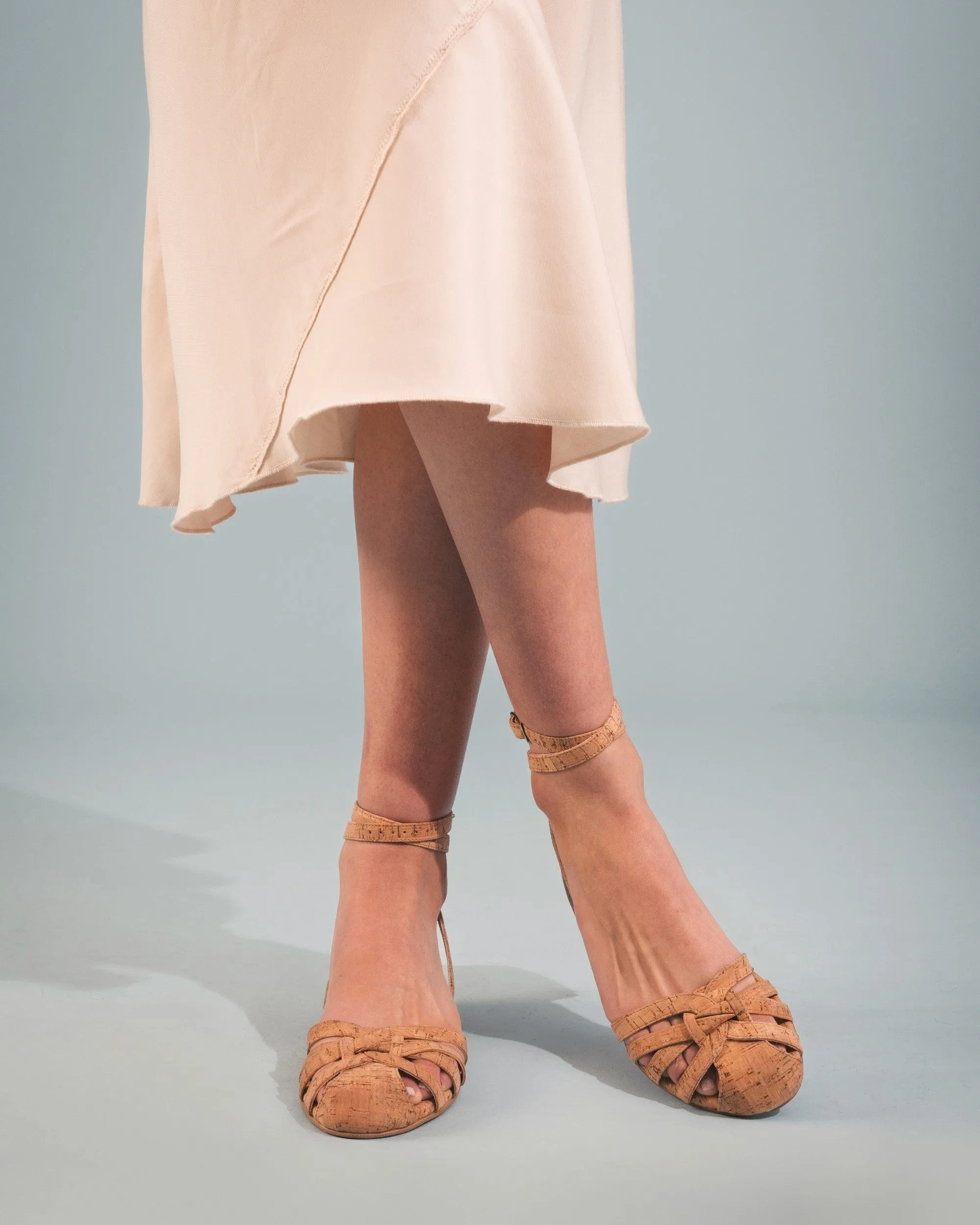 Desa Nachhaltige Kork Vegane Sandalen | Braun