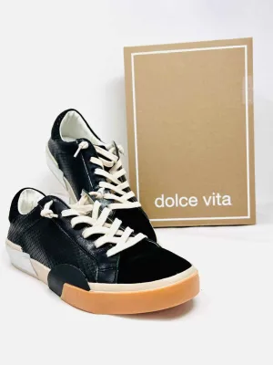 Dolce Vita Größe 10 Neu Schuhe Sneakers Schwarz/Silber Reptilleder