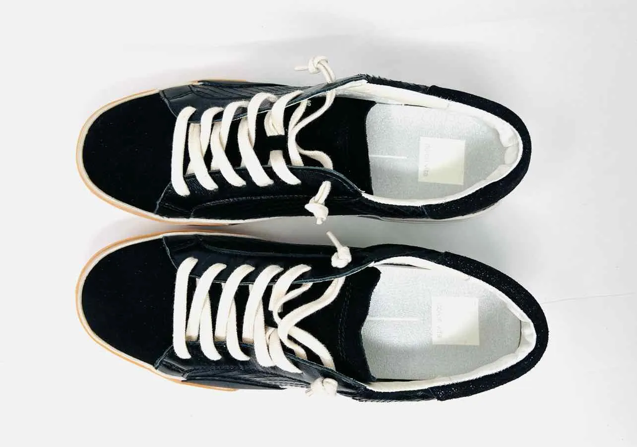 Dolce Vita Größe 10 Neu Schuhe Sneakers Schwarz/Silber Reptilleder