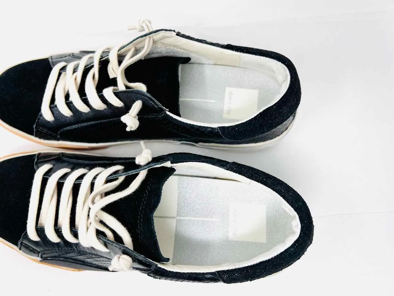 Dolce Vita Größe 10 Neu Schuhe Sneakers Schwarz/Silber Reptilleder