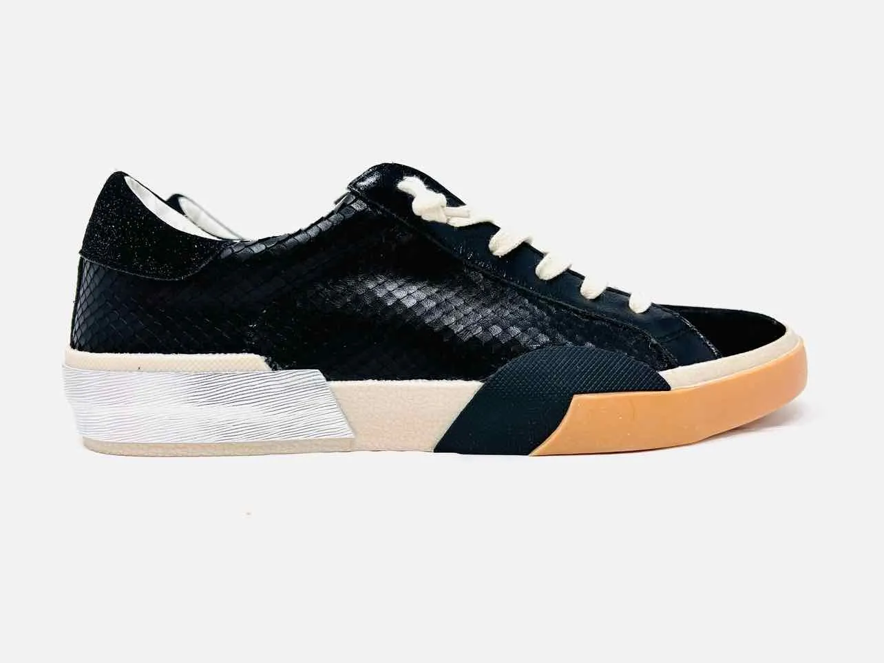 Dolce Vita Größe 10 Neu Schuhe Sneakers Schwarz/Silber Reptilleder