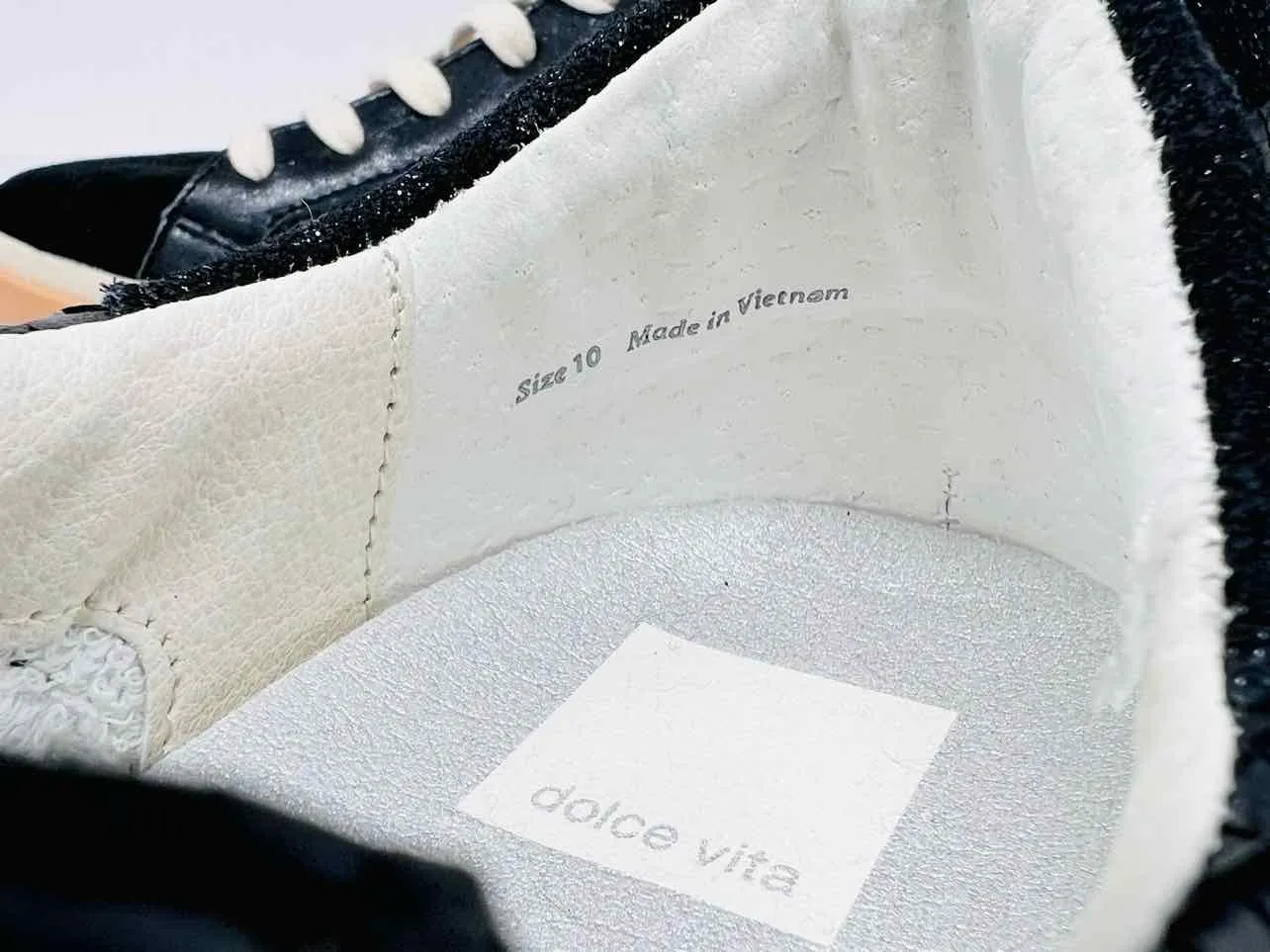 Dolce Vita Größe 10 Neu Schuhe Sneakers Schwarz/Silber Reptilleder
