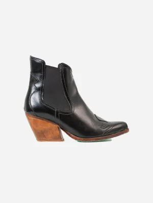Duke Vegan Apple Leather Chelsea Cowboy Boots | Schwarz