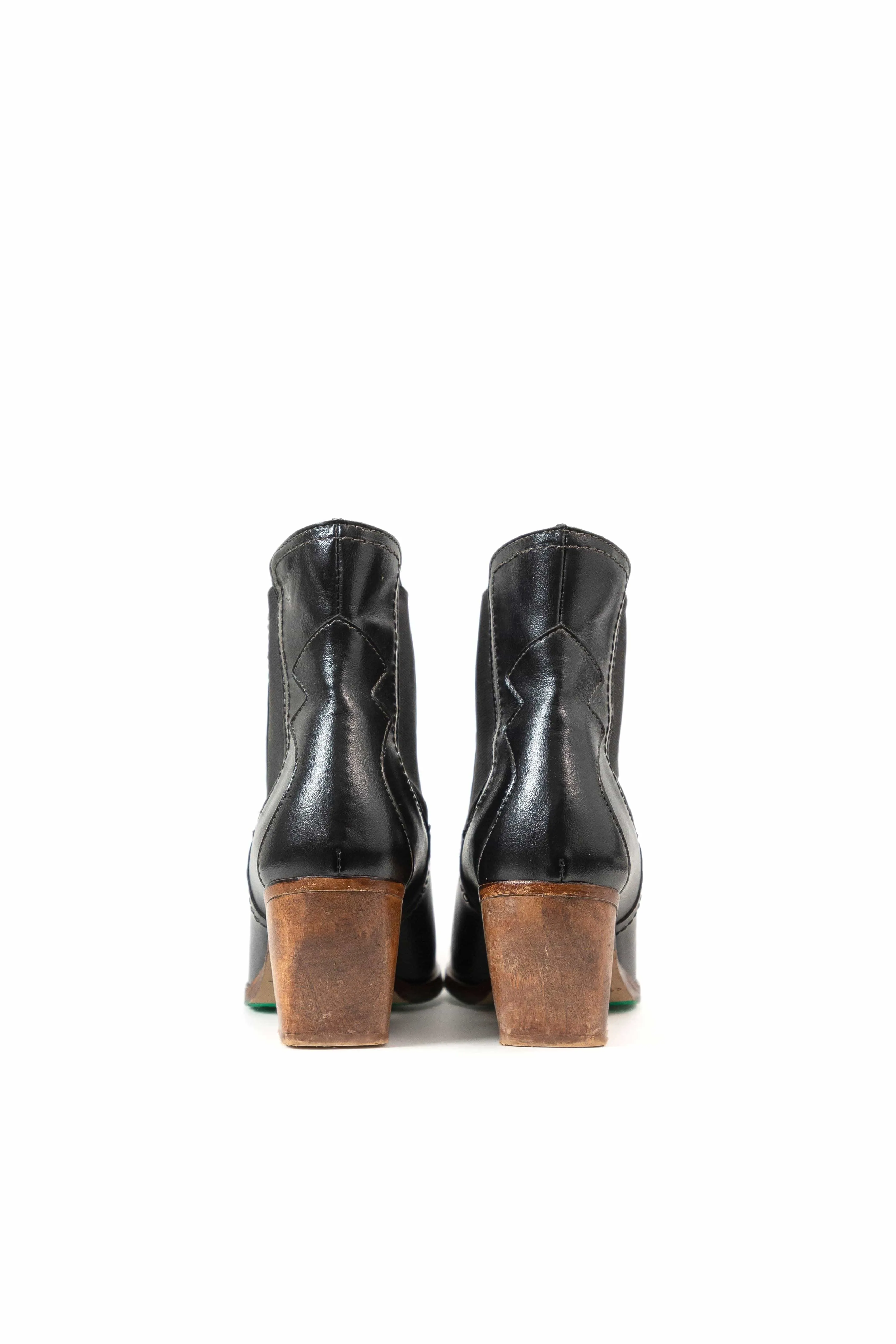 Duke Vegan Apple Leather Chelsea Cowboy Boots | Schwarz